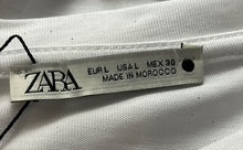 Load image into Gallery viewer, Zara Mens White Short Sleeve V-Neck Pullover T-Shirt Size Large