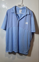 Load image into Gallery viewer, Adidas Mens Blue Short Sleeve Collared Performance Golf Polo Shirt Size 2XL