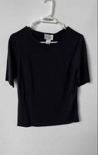 Load image into Gallery viewer, Oscar De La Renta Womens Black Crew Neck Short Sleeve Pullover T-Shirt Size M