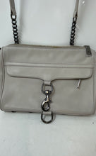 Load image into Gallery viewer, Rebecca Minkoff Womens Beige Leather Mini MAC Chain Strap Zipper Crossbody Bag
