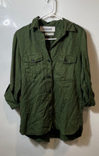 Load image into Gallery viewer, Zara Woman Womens Green Long Sleeve Double Pocket Button-Up Shirt Size Small