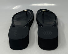 Load image into Gallery viewer, Authentic Tory Burch Womens Black Wedge Platform Flip Flop Sandals Size 6-7