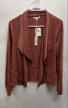 Load image into Gallery viewer, Max Studio Womens Mauve Suede Open Front Cardigan Jacket Blazer Size M w/ Tag