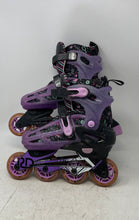 Load image into Gallery viewer, Roller Derby Girls Lomond Purple Black Adjustable Inline Skates Size 3-6