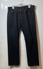 Load image into Gallery viewer, Levi's Mens 505 Black Denim Dark Wash Mid-Rise Stretch Straight Jeans Size 33/30