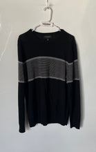 Load image into Gallery viewer, Banana Republic Mens Black Gray Wool Long Sleeve Crew Neck Pullover Sweater Sz L