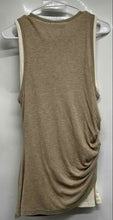 Load image into Gallery viewer, Zara Womens Taupe Beige Asymmetric Ruched Sleeveless Tank Top Size L With Tag