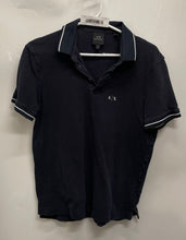 Load image into Gallery viewer, Armani Exchange Mens Blue Cotton Short Sleeve Collared Polo Shirt Size Medium