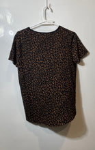 Load image into Gallery viewer, Zara Womens Brown Animal Print Short Sleeve Round Neck Pullover T-Shirt Size M