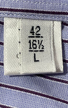 Load image into Gallery viewer, Authentic Armani Collezioni Mens Purple Striped Long Sleeve Dress Shirt Size L