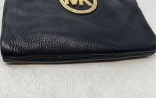 Load image into Gallery viewer, Michael Kors Womens Fulton Black Gold Leather Adjustable Strap Crossbody Bag