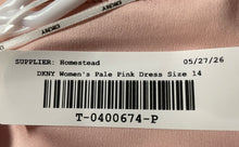 Load image into Gallery viewer, DKNY Womens Pale Pink Puff Sleeve Back Zip Ruched Sheath Dress Size 14 With Tag