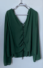 Load image into Gallery viewer, Forever 21+ Womens Green Long Sleeve V-Neck Pullover Blouse Top Size 3X