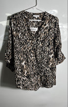 Load image into Gallery viewer, Calvin Klein Womens Multicolor Animal Print Button Front Blouse Top Size S
