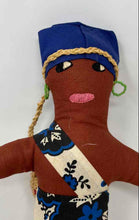 Load image into Gallery viewer, Handmade Jamaican Fabric Ethnic Folk Art Souvenir Doll In Multicolor Maxi Dress