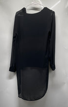 Load image into Gallery viewer, Zara Womens Black Long Sleeve V-Neck High-Low Tunic Blouse Top Size Medium