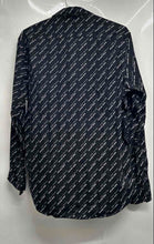 Load image into Gallery viewer, Michael Kors Mens Black All-Over Print Cotton Button-Up Shirt Size Medium