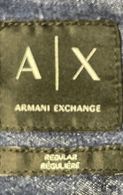 Load image into Gallery viewer, Armani Exchange Mens Blue Long Sleeve Regular Fit Collared Button-Up Shirt Sz M