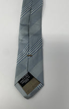 Load image into Gallery viewer, Armani Collezioni Mens Blue Striped Silk Keeper Loop Adjustable Pointed Tie
