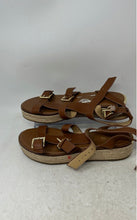 Load image into Gallery viewer, Michael Kors Womens Acorn Brown Leather Ankle Strap Espadrille Sandals Size 8.5M