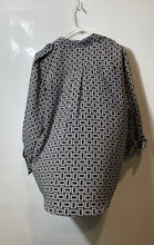 Load image into Gallery viewer, Karl Lagerfeld Womens Black White Geometric Long Sleeve Button-Up Shirt Size XL