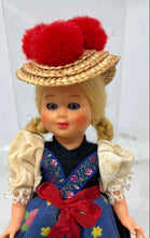 Load image into Gallery viewer, Blonde Hair Austrian Origin Doll Features A Straw Hat With Red Pompoms