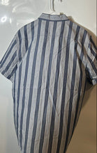Load image into Gallery viewer, Guess Mens Blue Gray White Striped Cotton Short Sleeve Button-Up Shirt Size XL