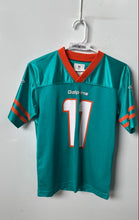 Load image into Gallery viewer, NFL Youth Green Miami Dolphins Team Parker Football Sports Jersey Size L 12-14