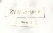 Load image into Gallery viewer, Zara Mens White Long Sleeve Collared Slim Fit Button-Up Shirt Size Small