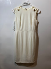 Load image into Gallery viewer, Calvin Klein Womens White Sleeveless Crew Neck Back Zipper Sheath Dress Size 2P