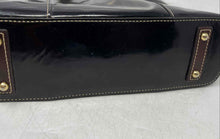 Load image into Gallery viewer, Dooney & Bourke Womens Lexington Black Brown Bottom Studs Inner Pockets Tote Bag