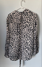 Load image into Gallery viewer, Express Portofino Womens Beige Black Leopard Print Button Front Blouse Top Sz XL