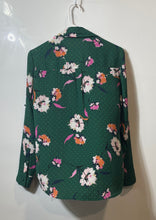 Load image into Gallery viewer, Express Portofino Womens Green Floral Long Sleeve Slim Fit Button-Up Shirt Sz S