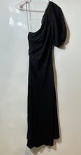 Load image into Gallery viewer, Zara Womens Black Beaded One Shoulder Sleeve Maxi Dress Size Small