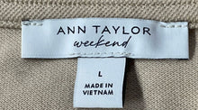 Load image into Gallery viewer, Ann Taylor Weekend Womens Beige Short Sleeve Collared Polo Shirt Size L