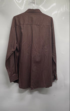 Load image into Gallery viewer, Perry Ellis Portfolio Mens Brown Cotton Pointed Collar Dress Shirt Size XL 17.5