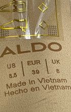 Load image into Gallery viewer, Aldo Womens Beige Clear Open Toe Buckle Block Ankle Strap Heels Size 8.5