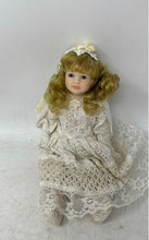 Load image into Gallery viewer, Blonde Hair Blue Eyes Home Decorative Porcelain Doll Collectible With Outfit