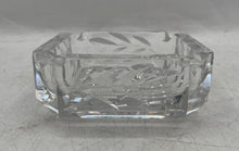Load image into Gallery viewer, Clear Engraved Crystal Cut Glass Collectible Square Shape Tobacciana Ashtray