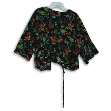 Load image into Gallery viewer, Express Womens Multicolor Floral 3/4 Sleeve Tie Waist Kimono Blouse Top Size L/G