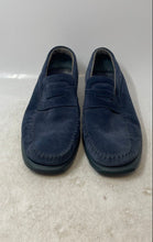 Load image into Gallery viewer, Bruno Magli Mens Blue Suede Moc Toe Slip-On Loafer Shoes Size 10.5