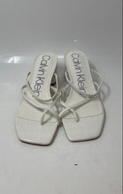 Load image into Gallery viewer, Calvin Klein Womens White Leather Open Toe Slip-On Slide Sandals Size 8.5 M