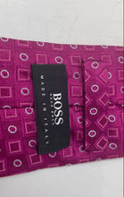 Load image into Gallery viewer, Hugo Boss Mens Pink Geometric Print Adjustable Formal Pointed Tie