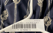 Load image into Gallery viewer, Tommy Hilfiger Womens Blue Rope Knot Print Short Sleeve Blouse Top Size L
