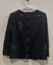 Load image into Gallery viewer, Banana Republic Womens Black Long Sleeve Crew Neck Back Button Blouse Top Sz SP