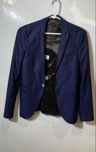 Load image into Gallery viewer, Zara Mens Dark Blue Lined Long Sleeve Notch Lapel One-Button Blazer Size 36