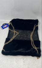 Load image into Gallery viewer, Fisll Womens Black NBA Miami Heat Mesh Gold Chain Luxury Drawstring Bag W/Tags