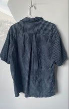 Load image into Gallery viewer, Calvin Klein Jeans Mens Blue Printed Cotton Short Sleeve Button-Up Shirt Size L