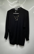 Load image into Gallery viewer, Calvin Klein Womens Black Long Sleeve Blouse Top Size Medium