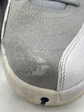 Load image into Gallery viewer, Authentic Nike Mens Jordan 12 Retro Gray White Sneaker Shoes Size 10.5 Damaged